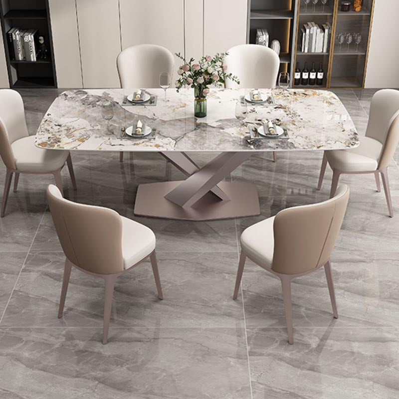 Contemporary Metal Dining Chair Parsons Furniture in Matte Finish for Home