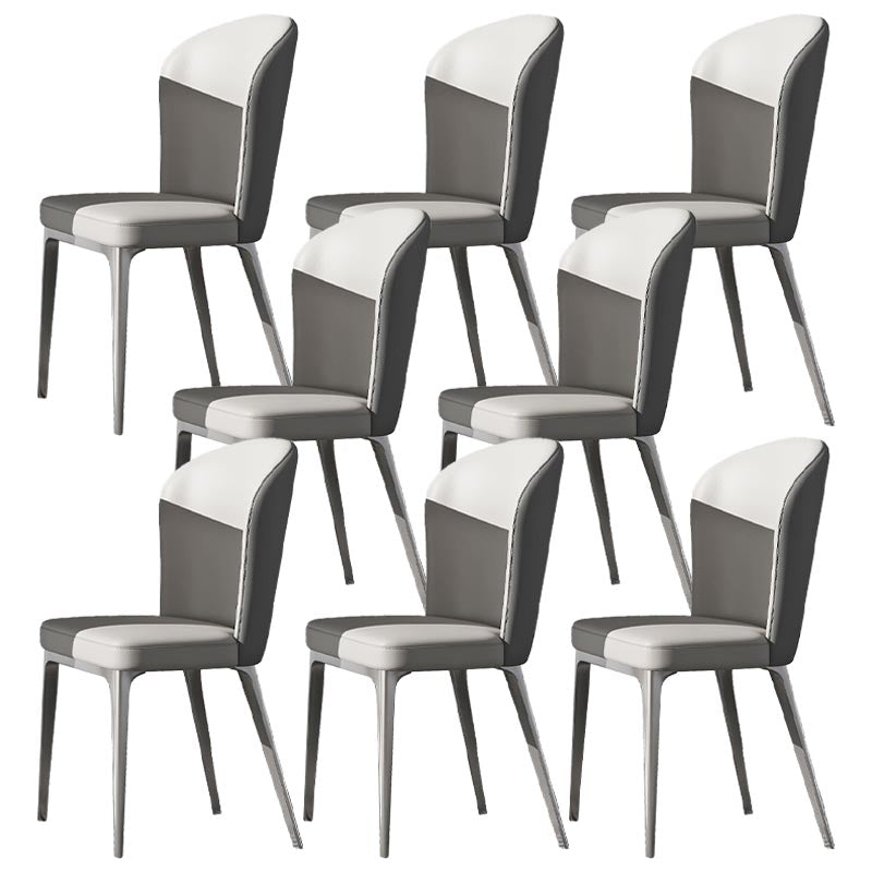 Contemporary Metal Dining Chair Parsons Furniture in Matte Finish for Home