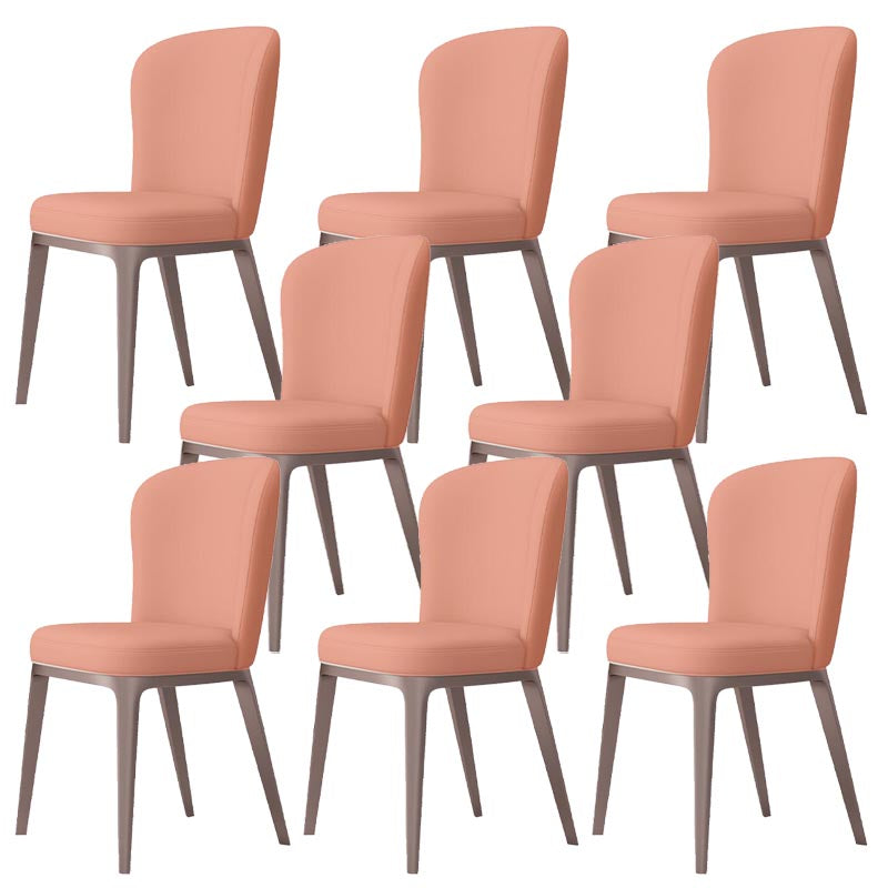 Contemporary Metal Dining Chair Parsons Furniture in Matte Finish for Home