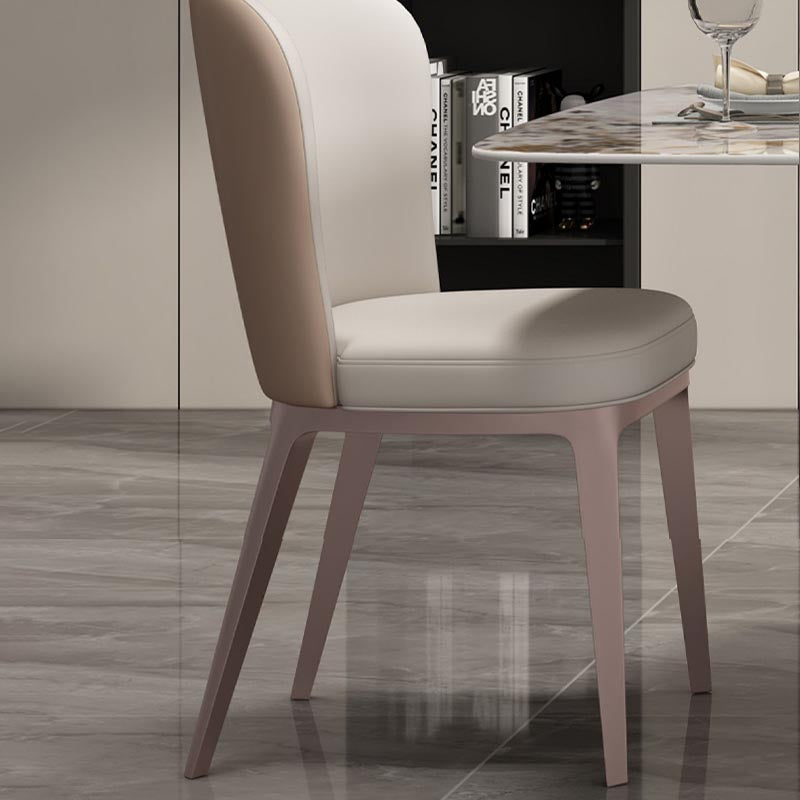 Contemporary Metal Dining Chair Parsons Furniture in Matte Finish for Home