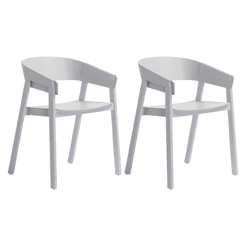 Wood Dining Arm Chair Modern Open Back Dining Chair with Wood Legs