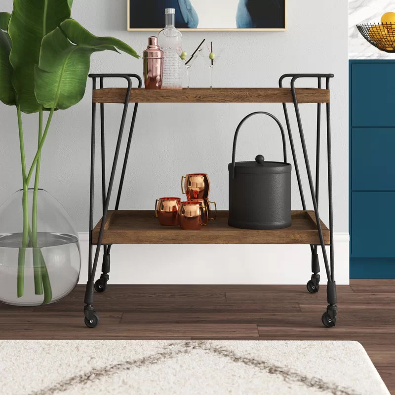 30.71"H Modern Prep Table Rolling Metal Rectangular Prep Table for Dining Room