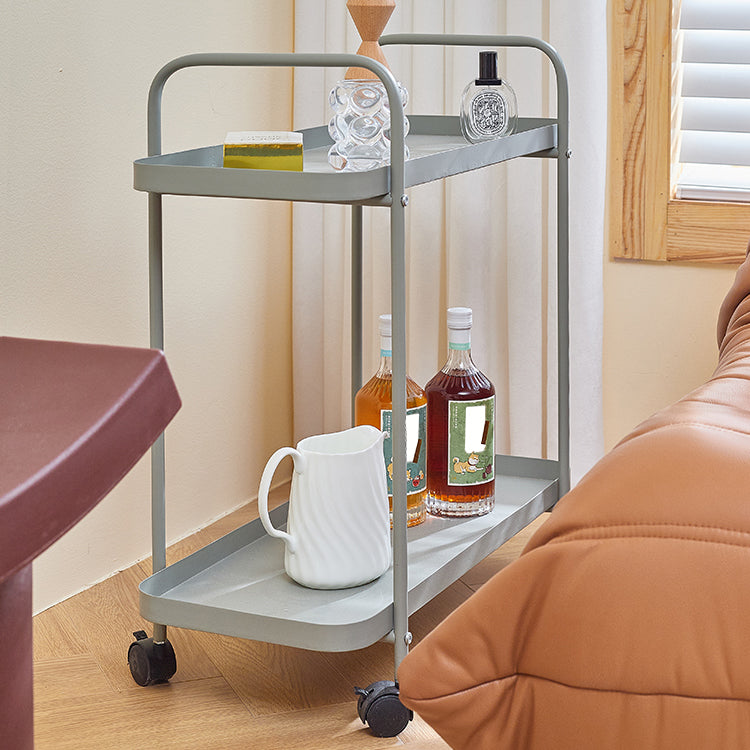 25.2"H Rolling Modern Prep Table Metal Rectangular Prep Table for Dining Room