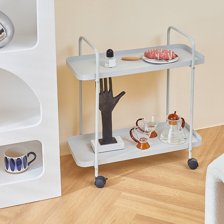 25.2"H Rolling Modern Prep Table Metal Rectangular Prep Table for Dining Room