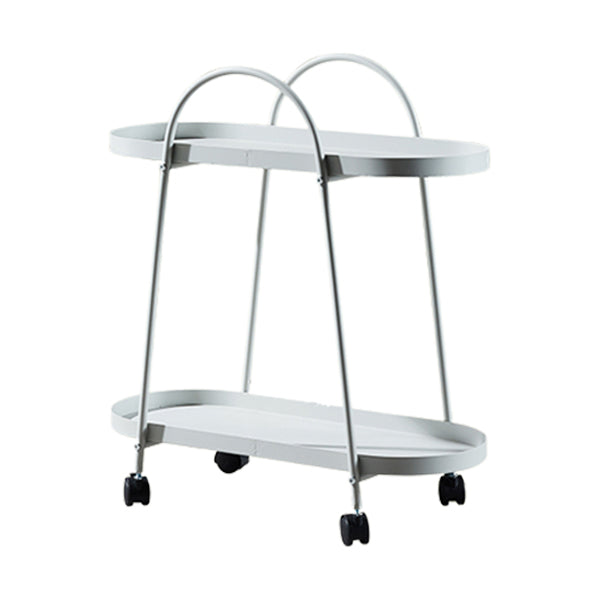 25.2"H Rolling Modern Prep Table Metal Rectangular Prep Table for Dining Room