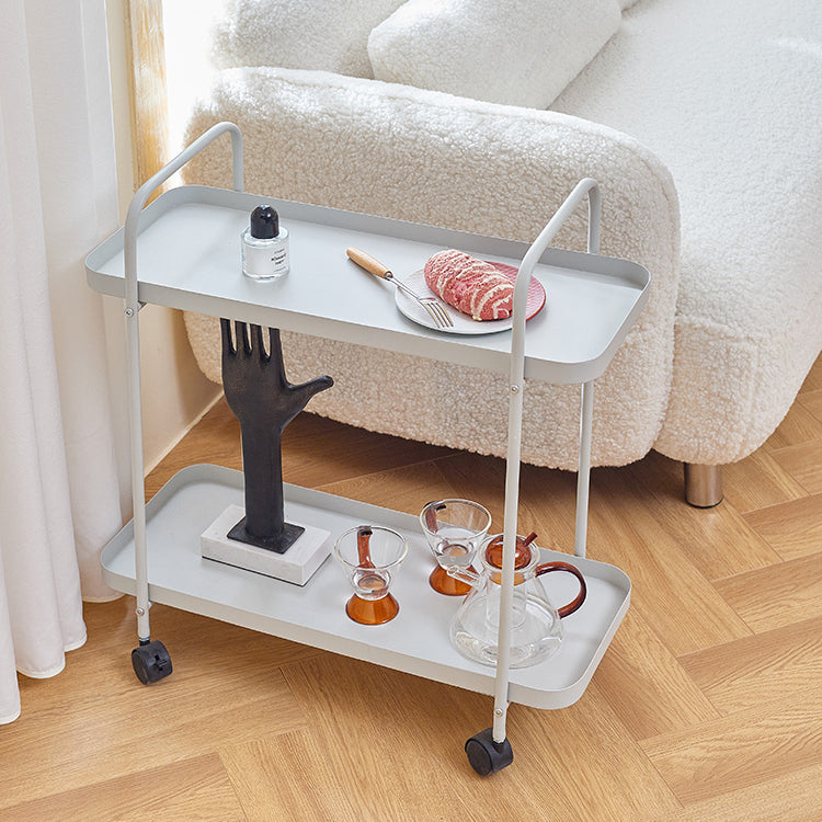 25.2"H Rolling Modern Prep Table Metal Rectangular Prep Table for Dining Room