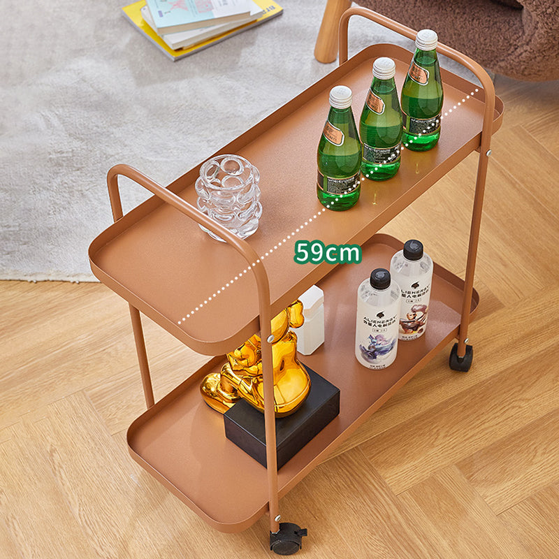 25.2"H Rolling Modern Prep Table Metal Rectangular Prep Table for Dining Room