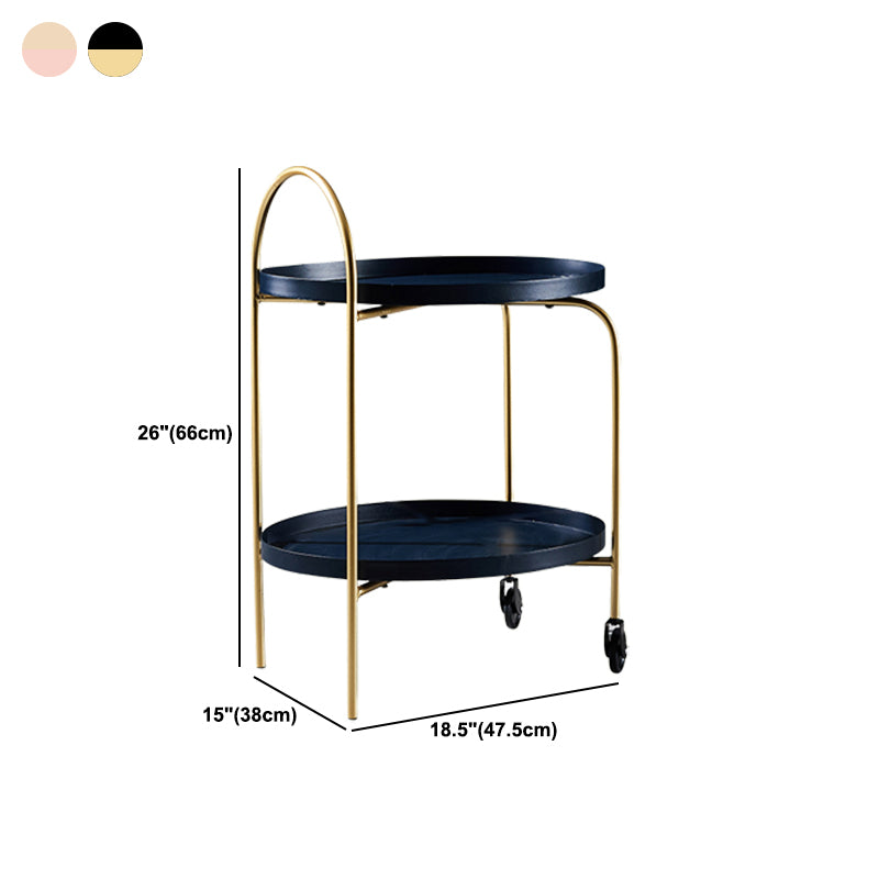 25.2"H Rolling Modern Prep Table Metal Rectangular Prep Table for Dining Room
