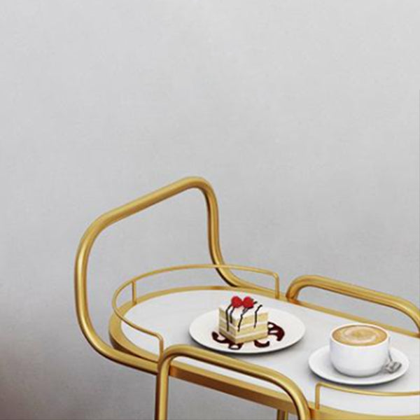 33.86" High Rolling Modern Prep Table Stone Prep Table for Dining Room