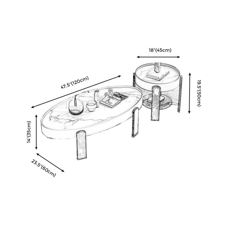 Slate Modern Coffee Table 1 Single Cocktail Table for Living Room