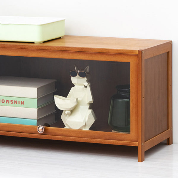 Brown Shelf Bookcase Door Standard Wood Bookcase for Home Office