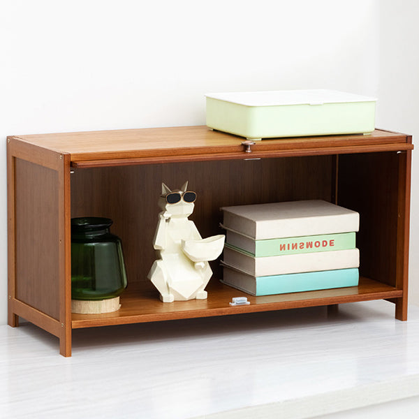 Brown Shelf Bookcase Door Standard Wood Bookcase for Home Office