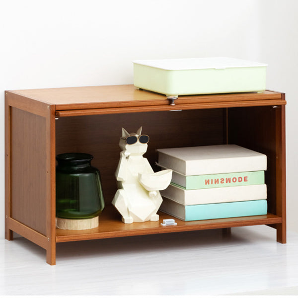 Brown Shelf Bookcase Door Standard Wood Bookcase for Home Office