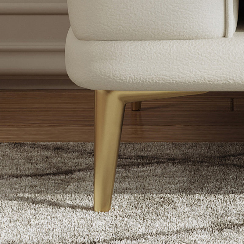 Contemporary Channel Back Faux Leather Sloped Arms Sofa/Sectionals,Ivory