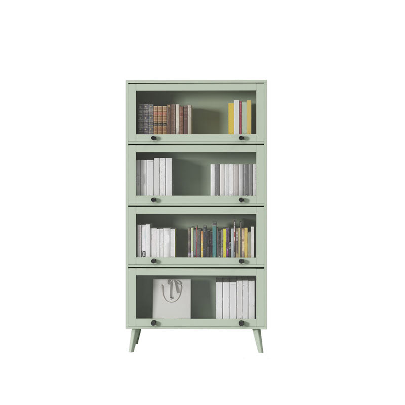 Modern Style Bookcase Closed Back Bookshelf with Glass Door for Home Office