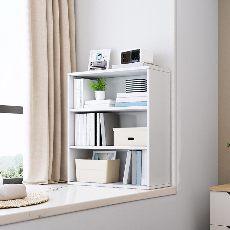 Modern Style Bookcase Wood Closed Back Bookshelf with Door for Office