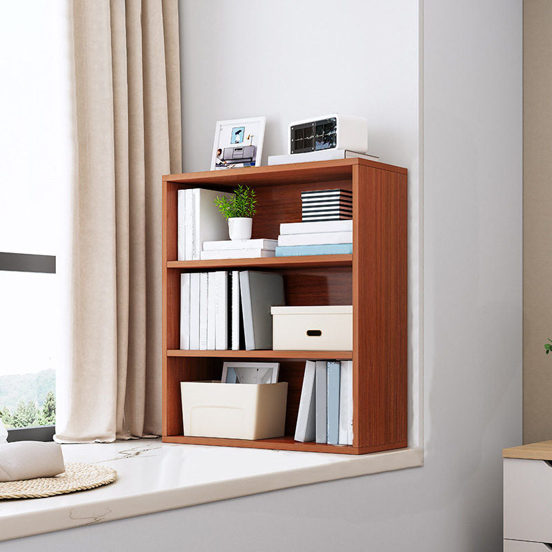 Modern Style Bookcase Wood Closed Back Bookshelf with Door for Office