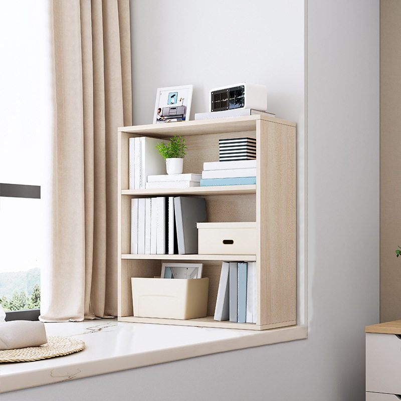 Modern Style Bookcase Wood Closed Back Bookshelf with Door for Office