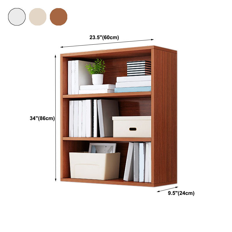 Modern Style Bookcase Wood Closed Back Bookshelf with Door for Office