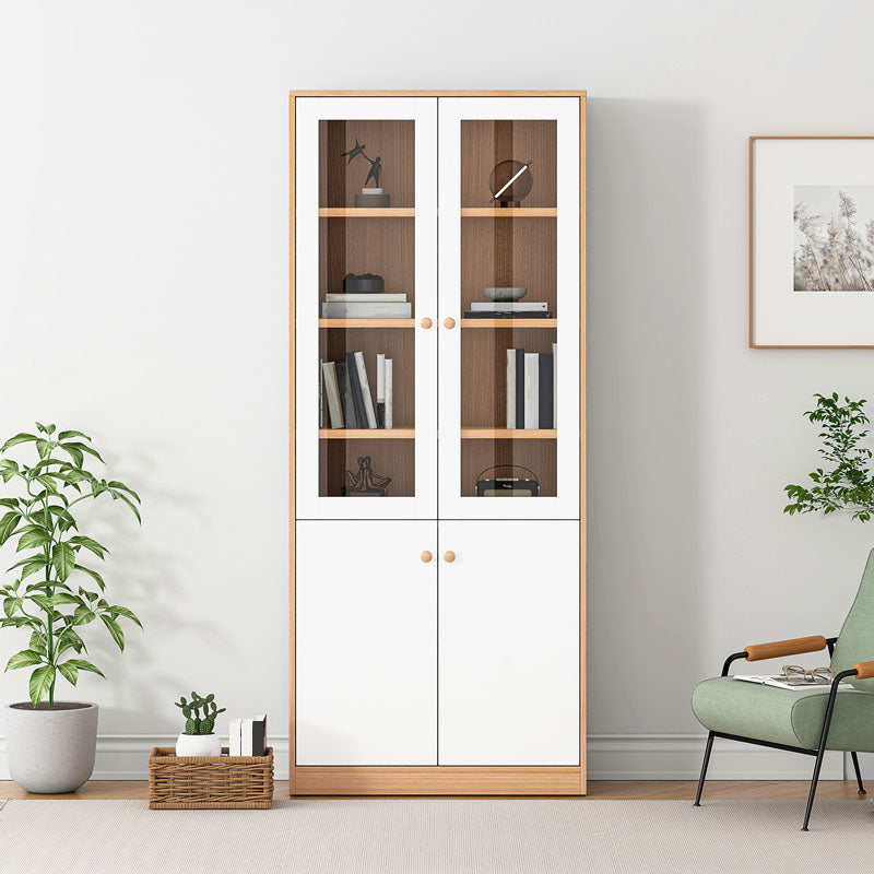 74.5"H Modern Bookcase Wood Closed Back Bookshelf with Door for Home Office