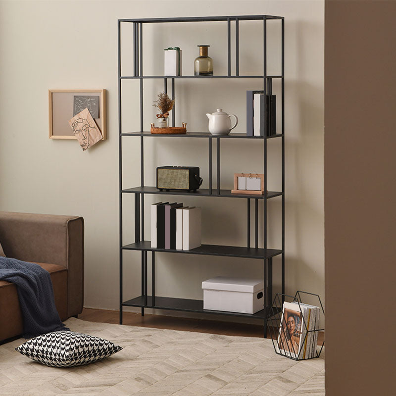Contemporary Style Bookcase Metal Open Back Bookshelf for Home Office