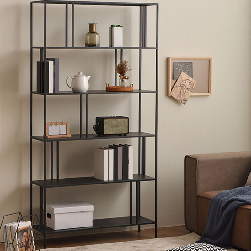 Contemporary Style Bookcase Metal Open Back Bookshelf for Home Office