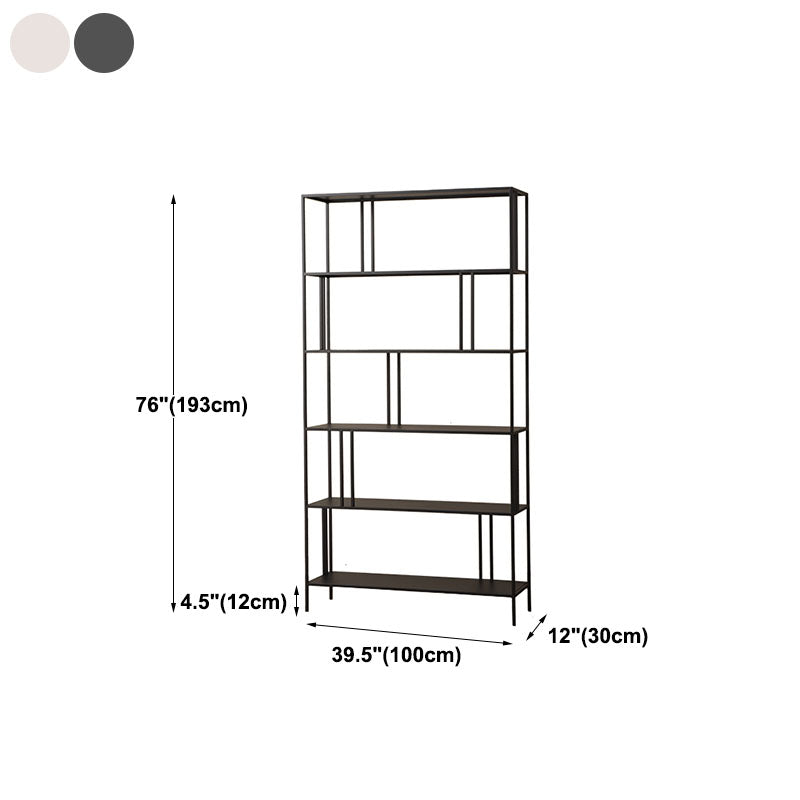 Contemporary Style Bookcase Metal Open Back Bookshelf for Home Office
