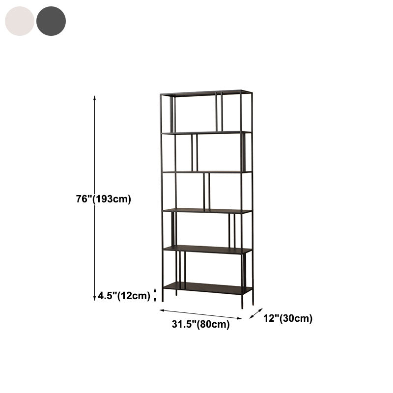 Contemporary Style Bookcase Metal Open Back Bookshelf for Home Office