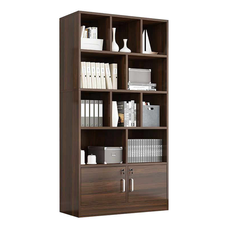 70.87"H Bookshelf Contemporary Style Closed Back Bookcase for Study Room and Office