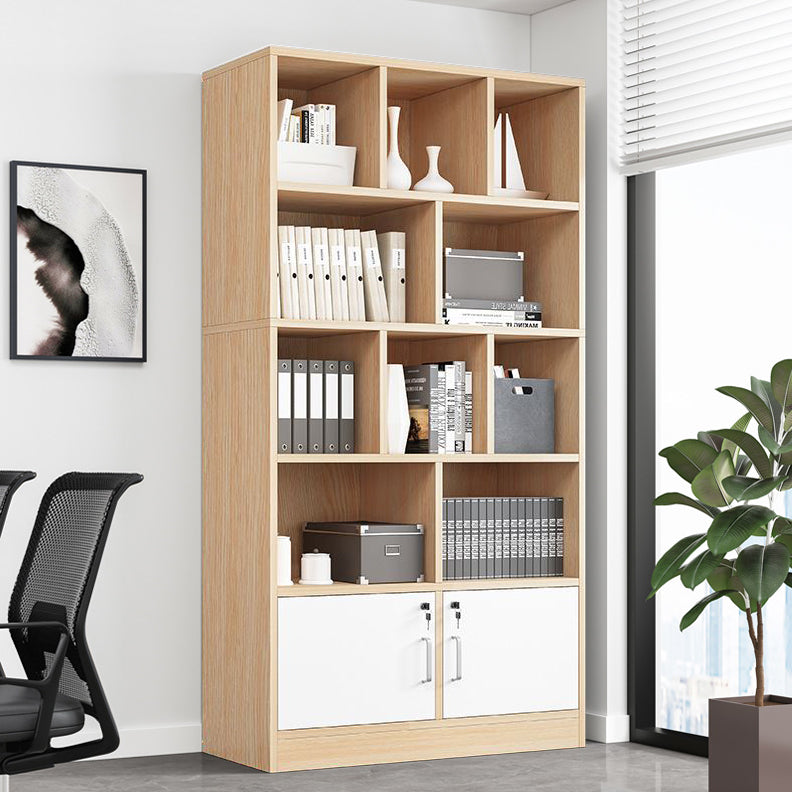 70.87"H Bookshelf Contemporary Style Closed Back Bookcase for Study Room and Office