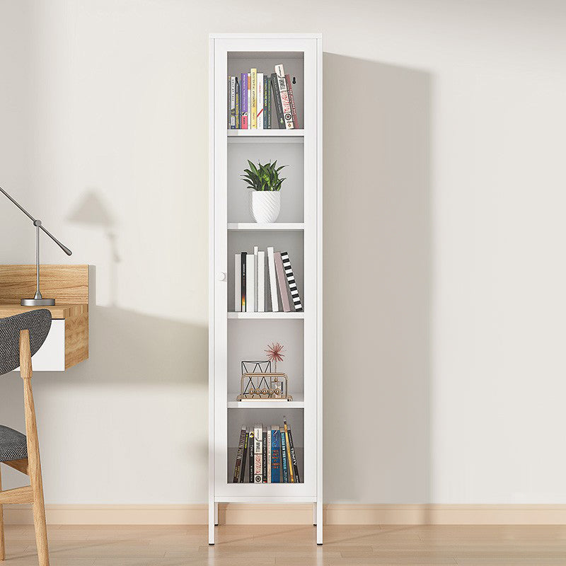 66.93"H Bookshelf Scandinavian Style Bookcase for Study Room with Door