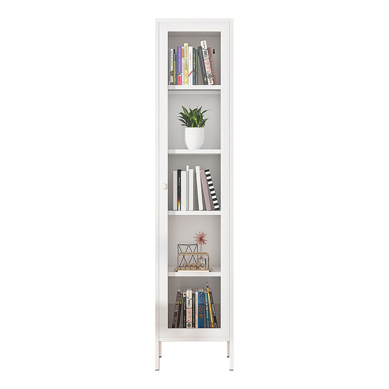66.93"H Bookshelf Scandinavian Style Bookcase for Study Room with Door