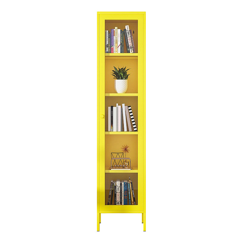 66.93"H Bookshelf Scandinavian Style Bookcase for Study Room with Door