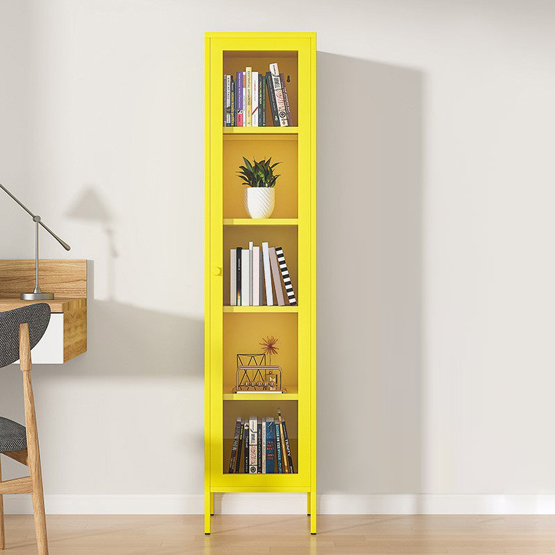 66.93"H Bookshelf Scandinavian Style Bookcase for Study Room with Door
