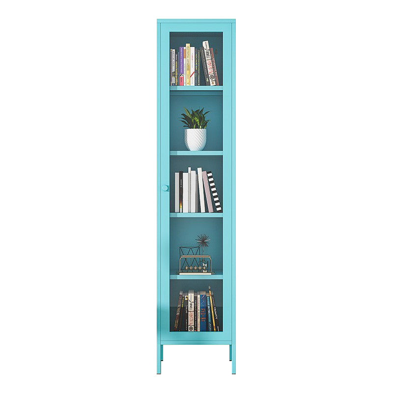 66.93"H Bookshelf Scandinavian Style Bookcase for Study Room with Door