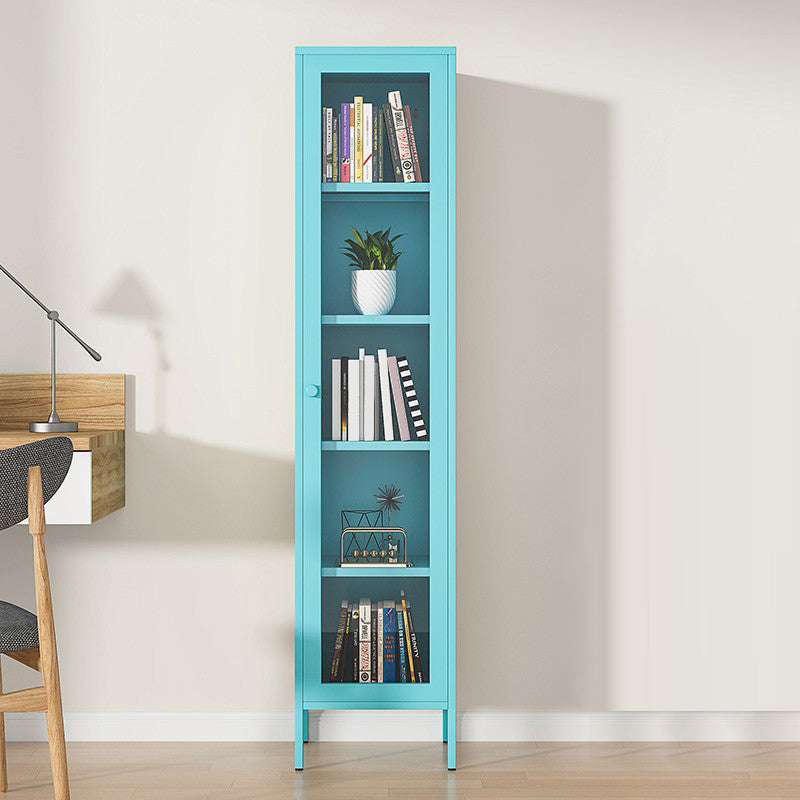 66.93"H Bookshelf Scandinavian Style Bookcase for Study Room with Door