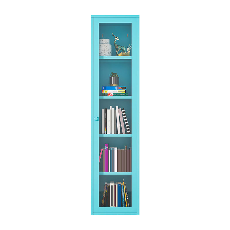 66.93"H Bookshelf Scandinavian Style Bookcase for Study Room with Door