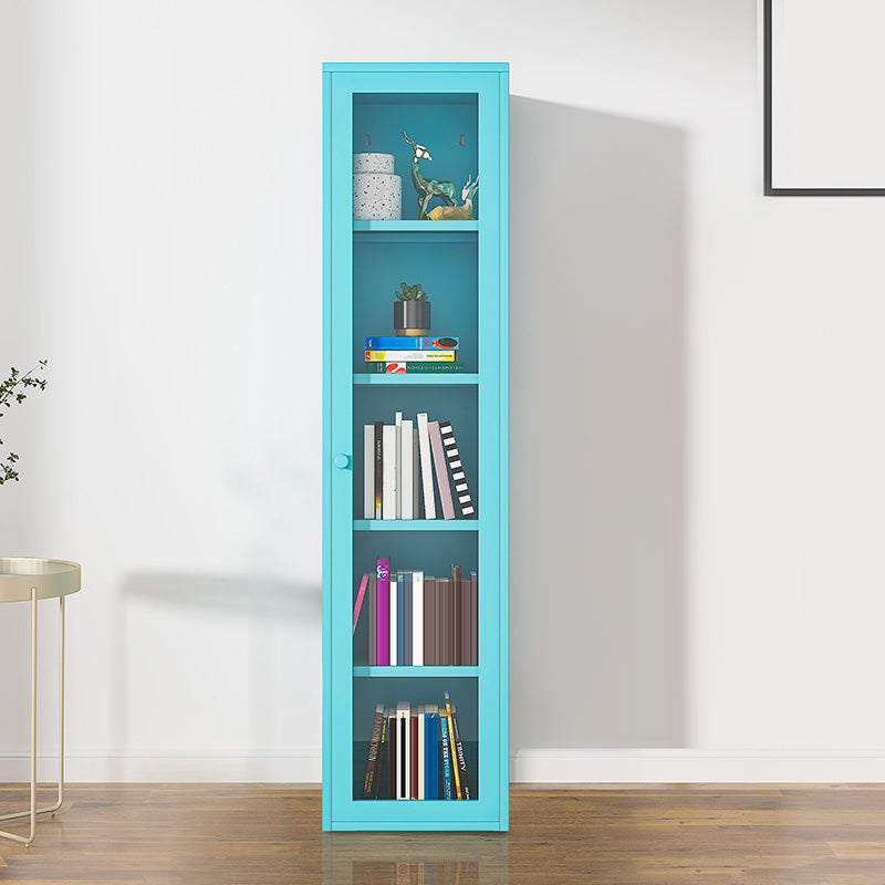 66.93"H Bookshelf Scandinavian Style Bookcase for Study Room with Door