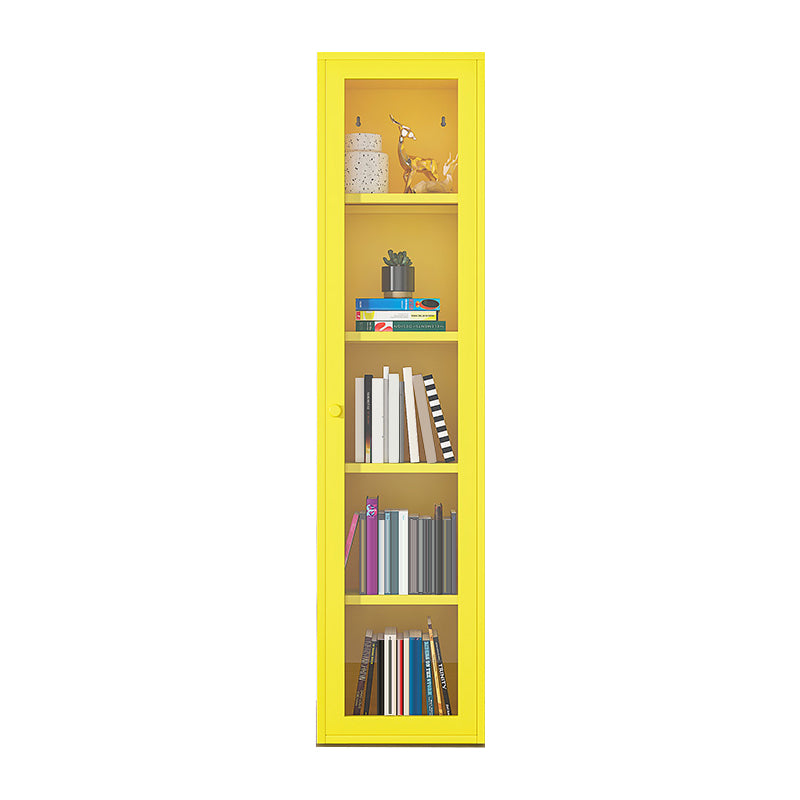 66.93"H Bookshelf Scandinavian Style Bookcase for Study Room with Door