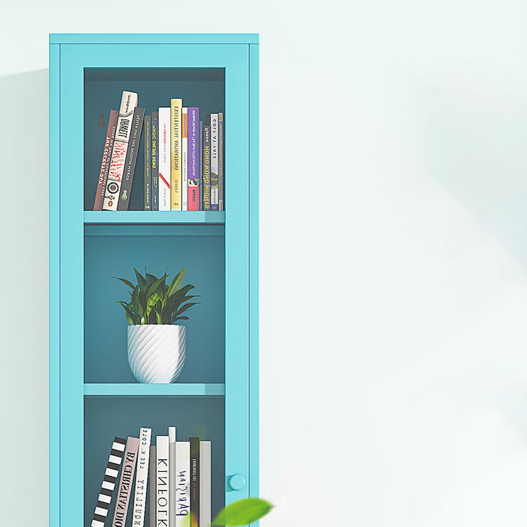 66.93"H Bookshelf Scandinavian Style Bookcase for Study Room with Door