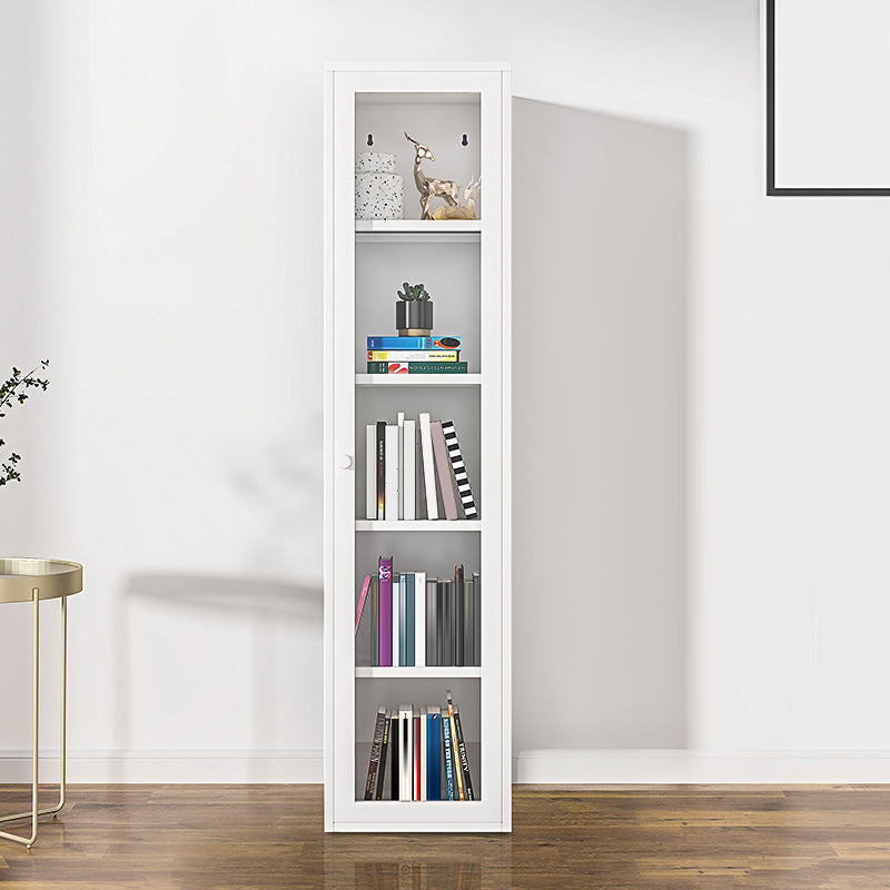 66.93"H Bookshelf Scandinavian Style Bookcase for Study Room with Door