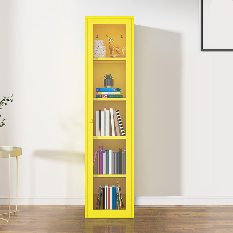 66.93"H Bookshelf Scandinavian Style Bookcase for Study Room with Door