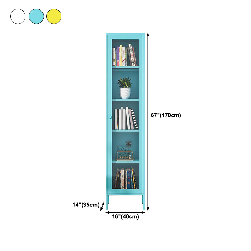 66.93"H Bookshelf Scandinavian Style Bookcase for Study Room with Door