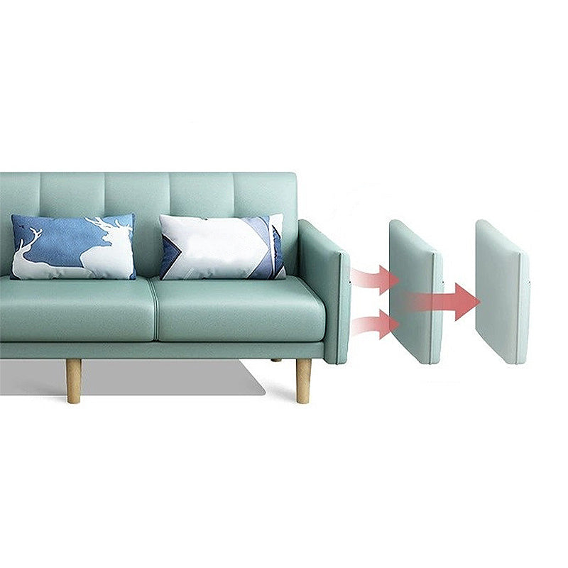 Modern Faux Leather Straight Arm Sectional with Ottoman Included and Storage