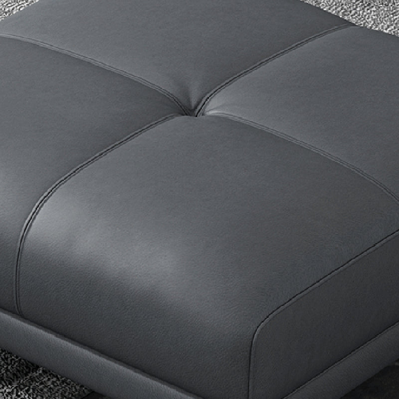 Grey Removable Cushions Faux Leather Straight Arm Sofa/Sectional with Wear-Resisting