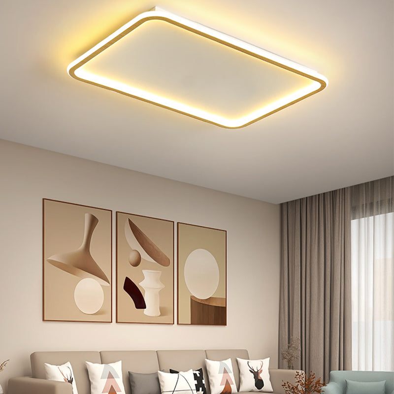 Geometrical Wood Flush Mount Ceiling Light Minimalist LED Flush Mount Lighting