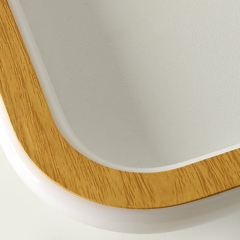 Geometrical Wood Flush Mount Ceiling Light Minimalist LED Flush Mount Lighting