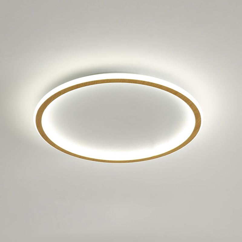 Geometrical Wood Flush Mount Ceiling Light Minimalist LED Flush Mount Lighting