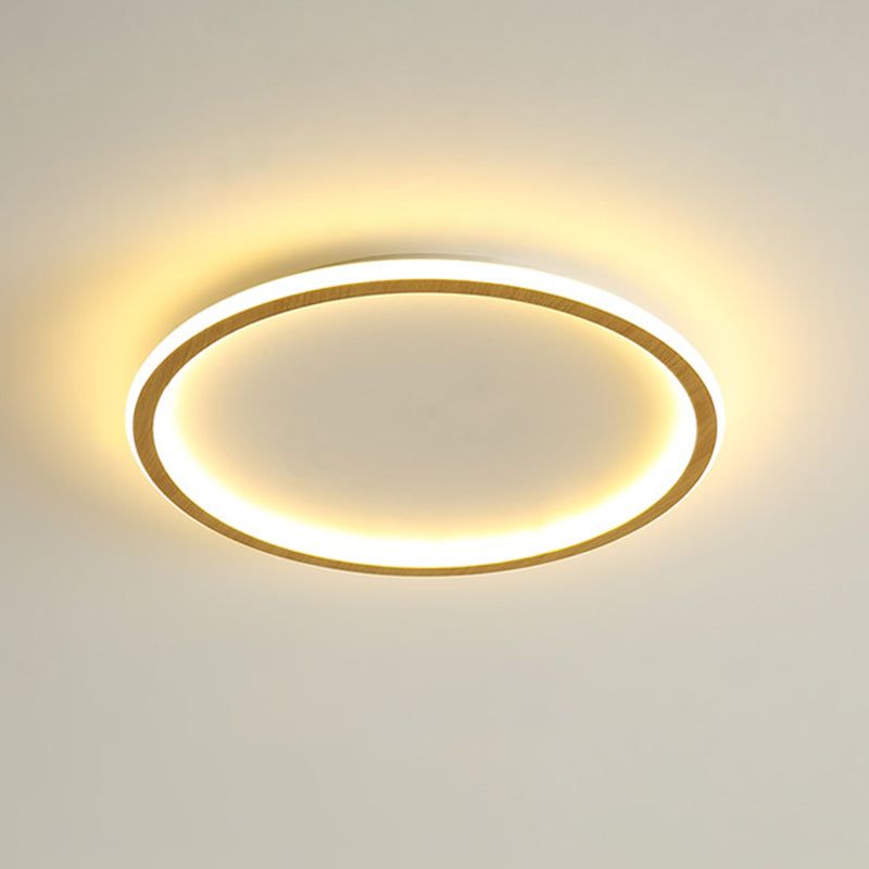 Geometrical Wood Flush Mount Ceiling Light Minimalist LED Flush Mount Lighting