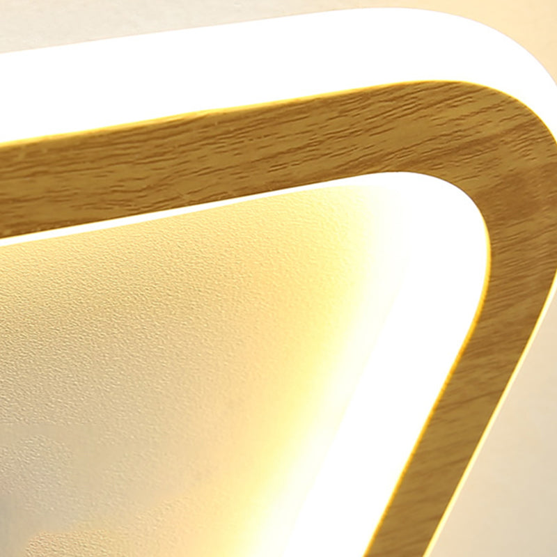 Geometrical Wood Flush Mount Ceiling Light Minimalist LED Flush Mount Lighting
